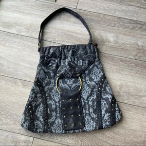 Skull Dust Bag  Canvas Studded Tote Shoulder Bag